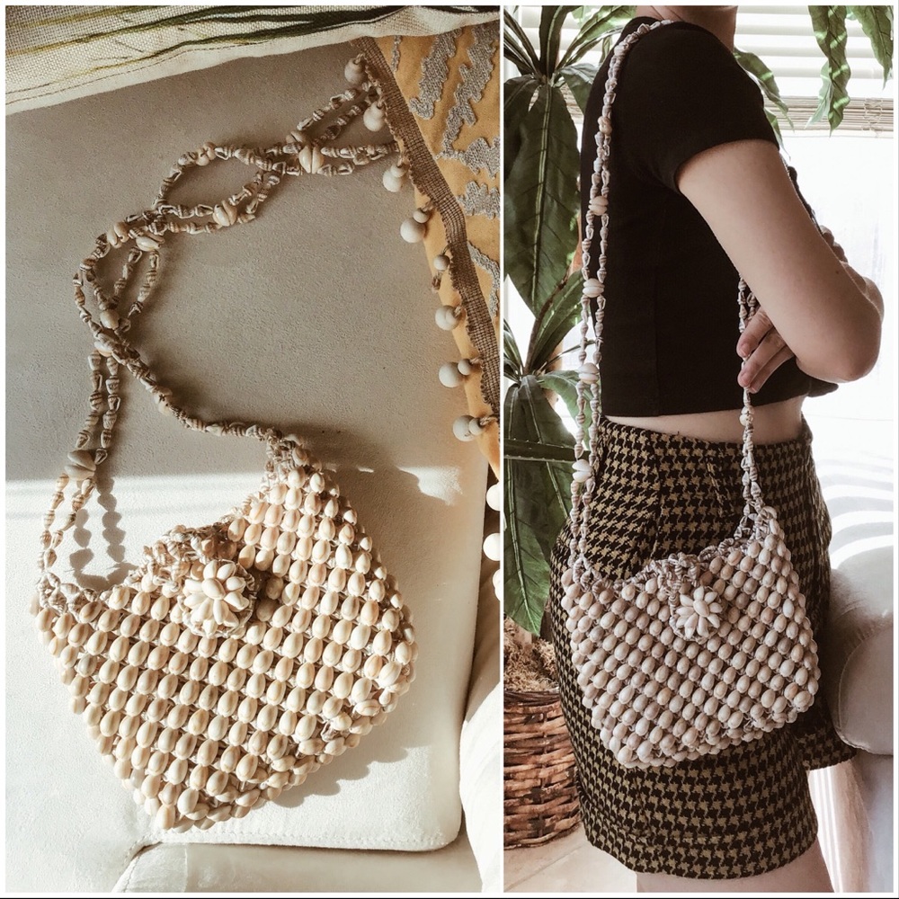 Genuine Shell Beaded Crossbody Bag